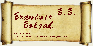 Branimir Boljak vizit kartica
